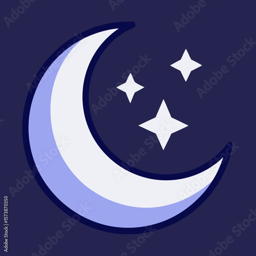 Night Sky Moon Star Vector