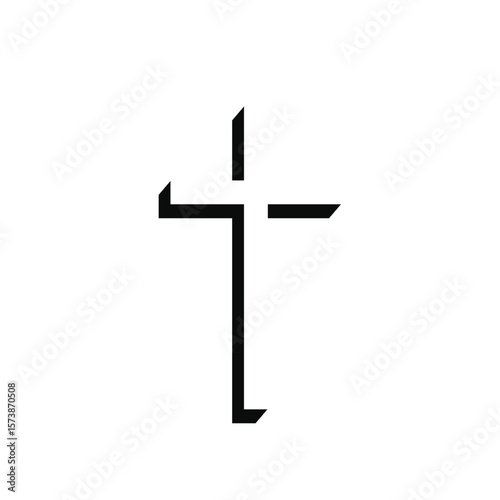 Shadow cross icon vector illustration template
