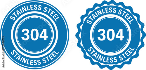Stainless steel 304 logo on white background