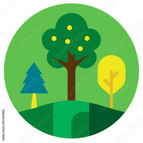 Nature Tree Icon Illustration