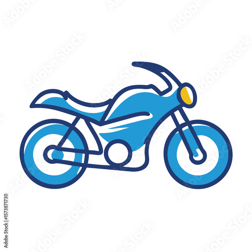 A blue motorcycle isolated on white background
