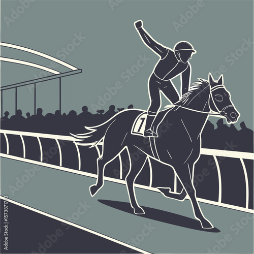 Horse-racing-player-silhouette  Adobe Illustrator Artwork