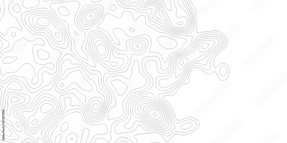 Fototapeta premium Modern location discovery vector topo map design White background with topographic world grid wave Topographic map geographic line texture. 
