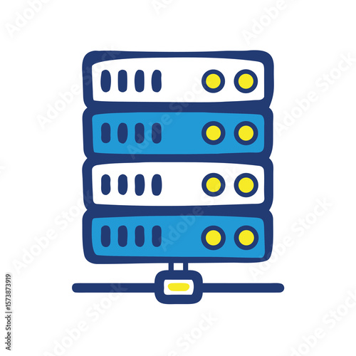 Illustration of a server stack isolated on white background