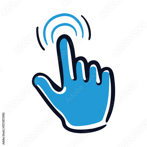 Illustration of a hand touching isolated on white background