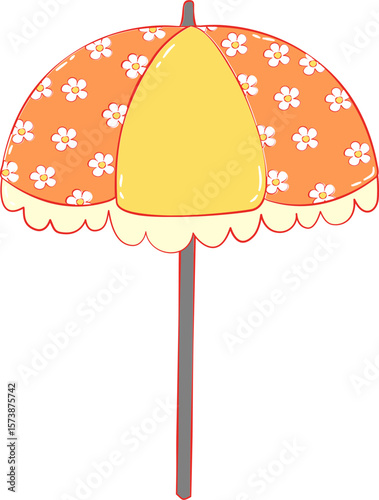 vector illustration of an orange umbrella