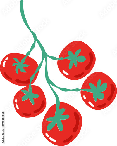Vector cartoon illustration of a red tomato 