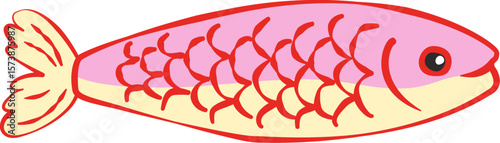 Fisherman Aesthetic Sardines Clipart . Cute Hand Drawn Seafood Illustrations. Summer Coastal Kitchen Cliparts