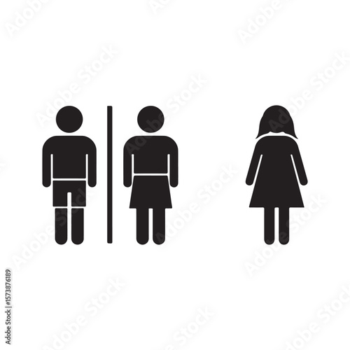 Boy and girl pictogram toilet, restroom, wc sign symbol icon vector illustration design on white background