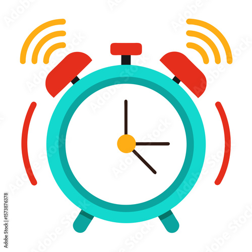 Ringing Alarm Clock Silhouette Vector