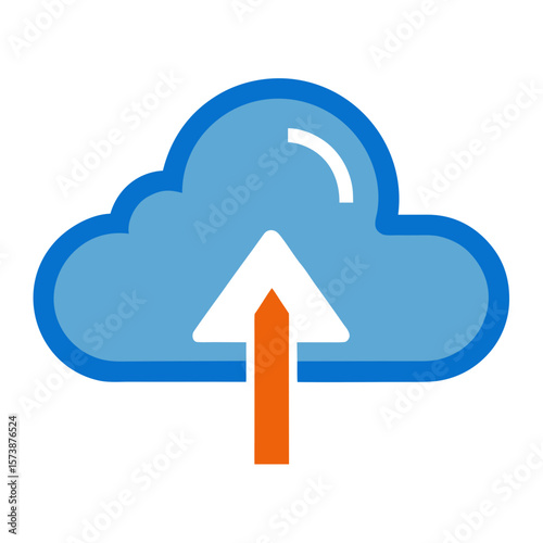 Arrow Upload Cloud Symbol Design