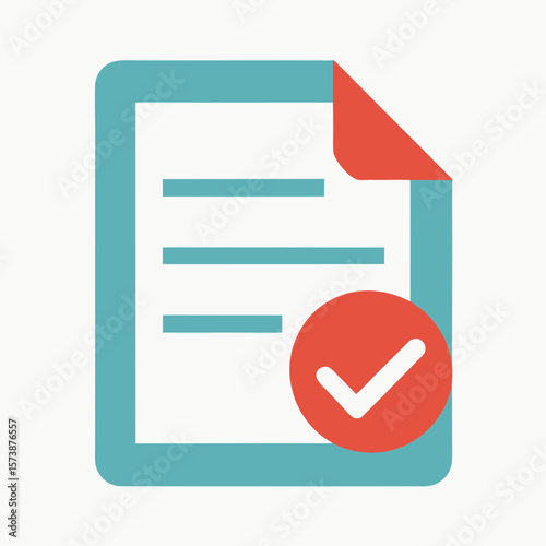 Document With Checkmark Vector Design