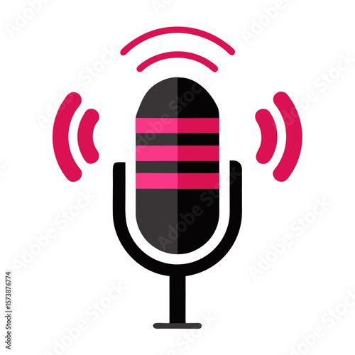 Microphone With Sound Waves Symbol