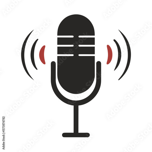 Voice Mic Audio Icon On White Background