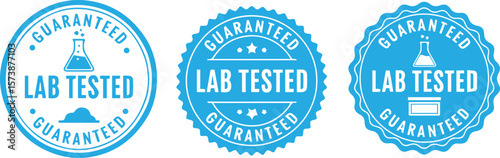 Guaranteed Lab Tested badge icons on white background