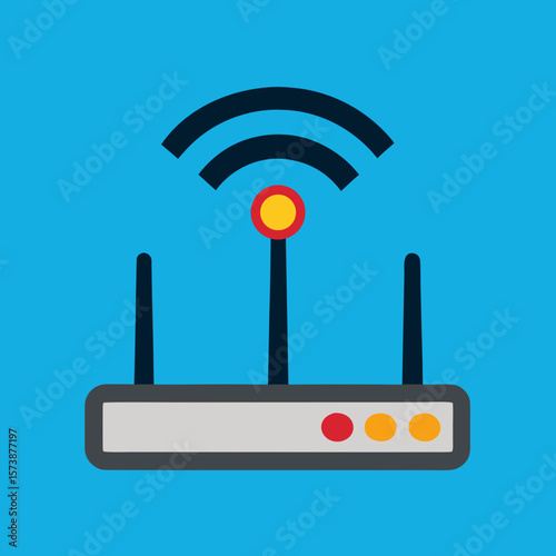WiFi Router With Signal Waves Clipart