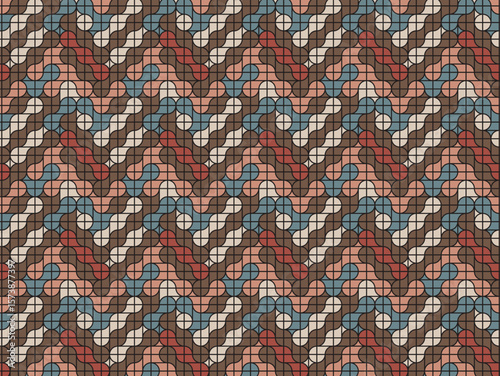 Colorful Zigzag Pattern Design, Textile Art, Interior Decor, Abstract Environment, Top View, Creative Concept