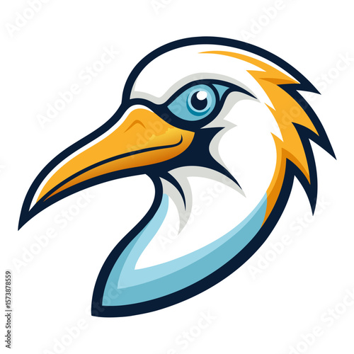 Stylized aggressive eagle head mascot logo with sharp features and blue eyes