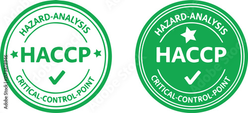 HACCP Hazard Analysis Critical Control Point green vector stamp