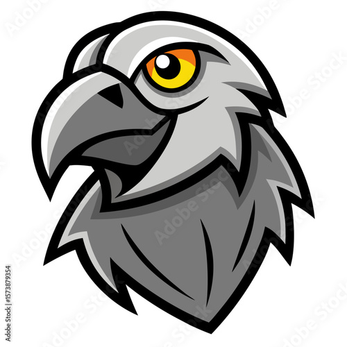 Stylized aggressive eagle head mascot logo design with sharp features