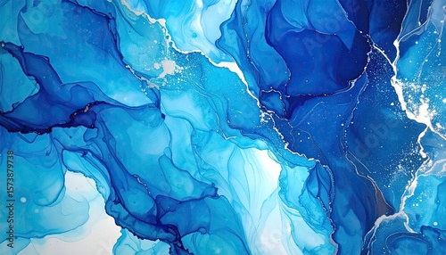 Abstract fluid acrylic painting