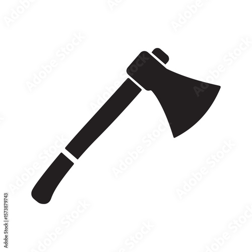 Tomahawk axe vector silhouette on white background. Tomahawk axe icon flat illustration design