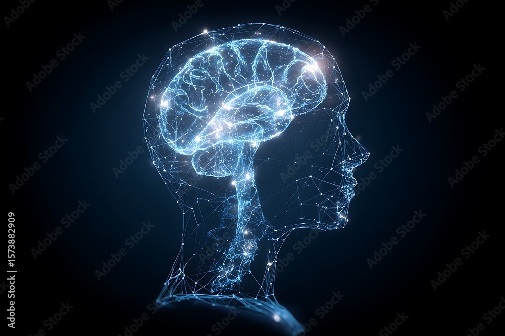 Obraz premium Human brain neural network digital art abstract