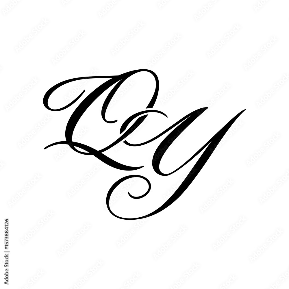 Fototapeta premium Elegant QY Monogram Logo Design, perfect for luxury branding, boutique identity, or personal logo designs.