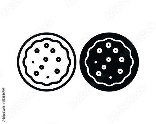 cookie icon vector biscuit cracker snack icon illustration.
