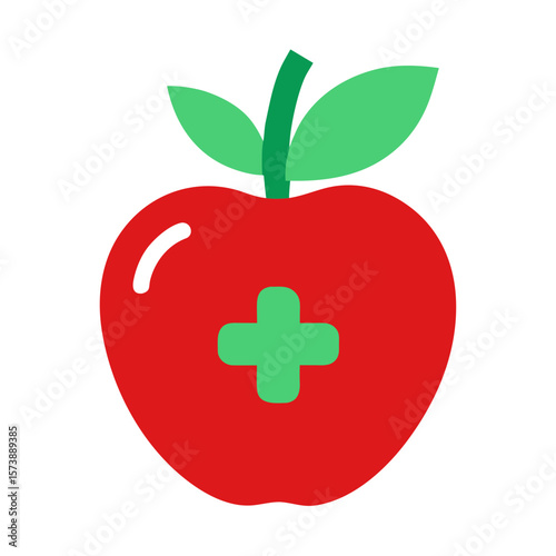 Apple With Nutrition Symbol Icon