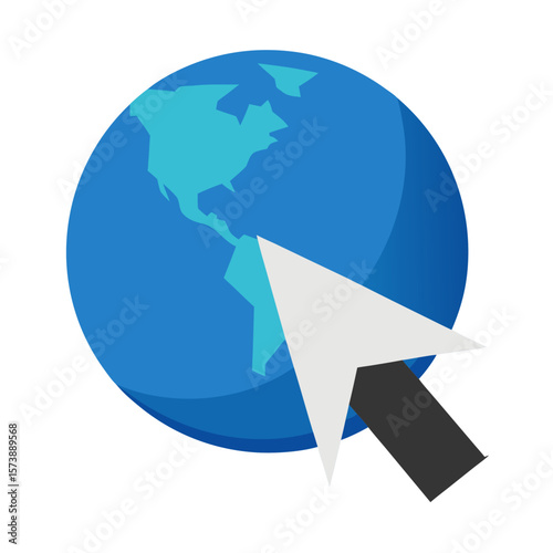 Cursor Clicking On Globe Icon