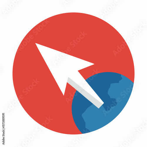 Internet Cursor On Globe Vector