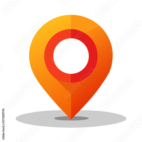 Glowing Location Pin With Shadow Vector