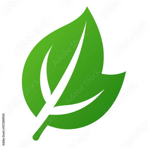 Green Leaf Nature Icon Vector Art