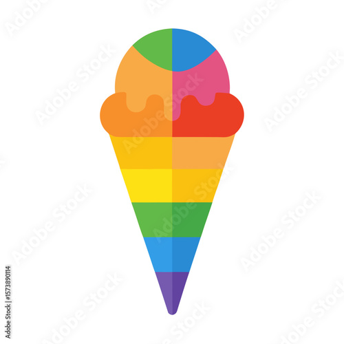 Colorful Ice Cream Cone Vector Design