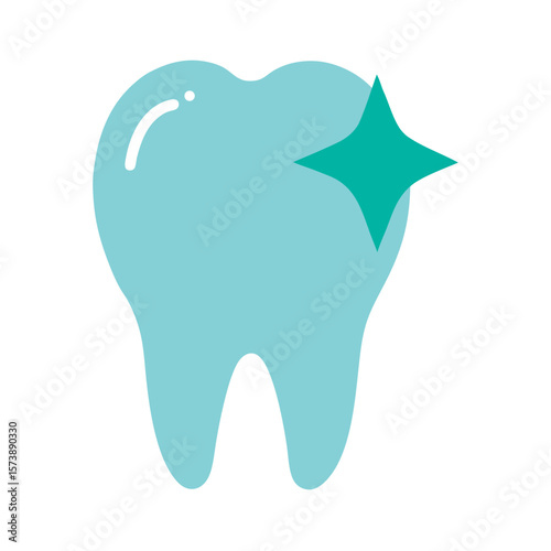 Tooth With Sparkle Dental Icon Design