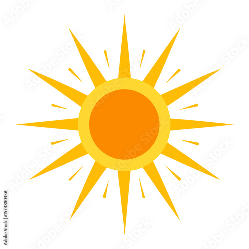 Bright Sunlight Icon On White Background