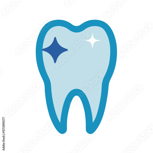 Clean Tooth With Shine Vector Graphic