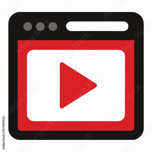 Video Player Interface Icon Vector