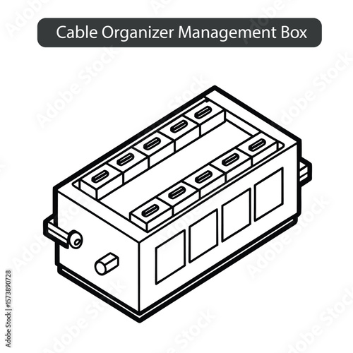 Isometric line drawing of a modular electrical connector block with multiple ports