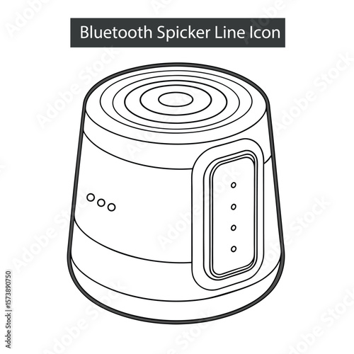 Stylized outline drawing of a smart speaker with concentric circles on top