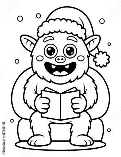 Cute Christmas Monster Coloring Book