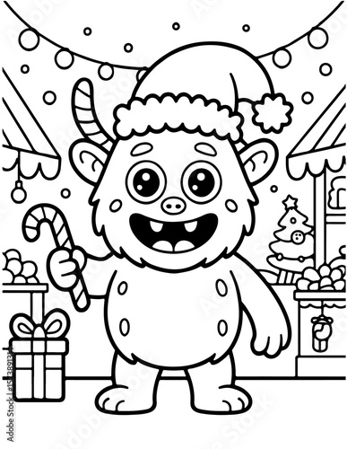 Cute Christmas Monster Coloring Book