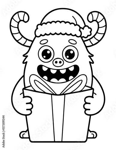 Cute Christmas Monster Coloring Book