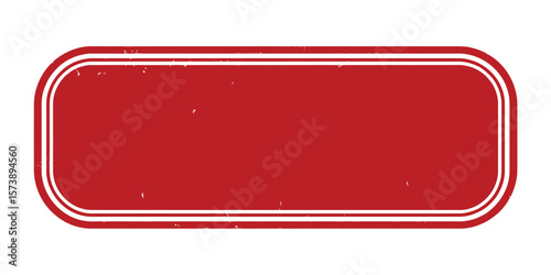 Red rectangular banner with rounded corners and white outline vintage style