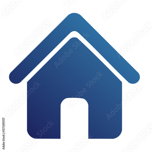 Simple blue house icon on black background home symbol for design projects or presentations minimal style architecture graphic