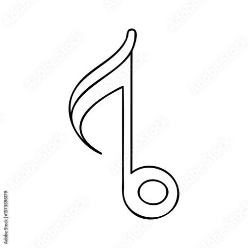 Musical eighth note symbol vector