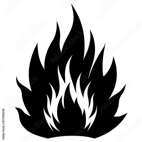 Blazing Fire Silhouette Icon