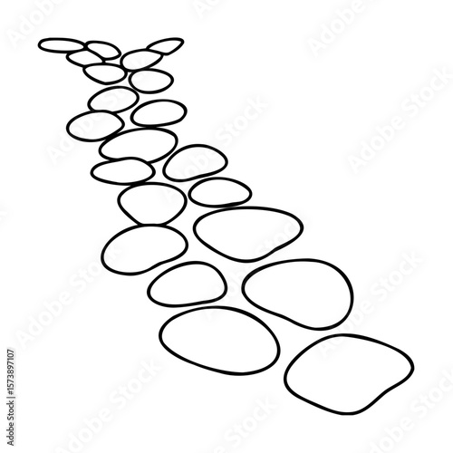 Curved stepping stones path walkway garden path