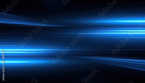 Abstract blue light streaks on dark background